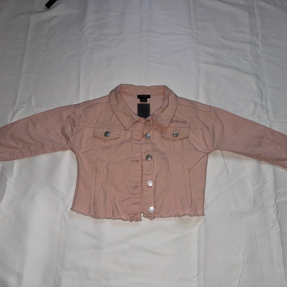 Bebe Pink Jean Jacket Lightweight Versatile
